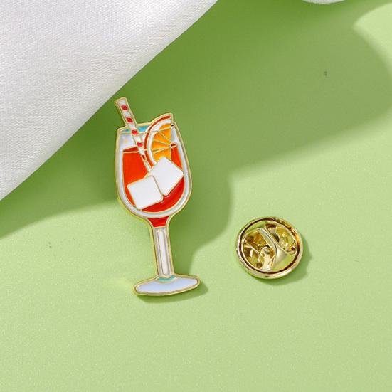 Women Brooch Enamel Beverage Design Lapel Pin Non-Slip Buckle Scarf Badge Sweaters Collars Hats Bags Coats Accessories