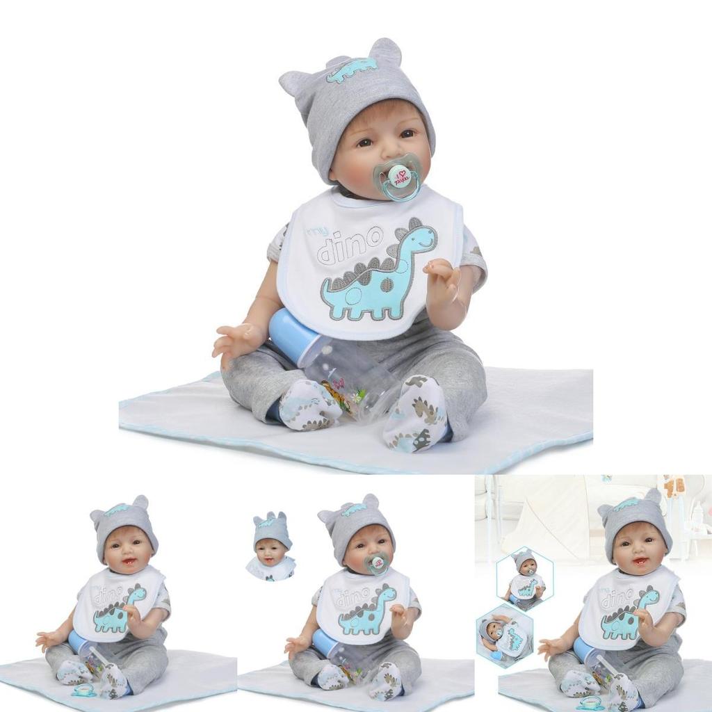 Lebensechte 22-Zoll Realistische Reborn Baby Jungenpuppe Aus Weichem Vinyl-Silikon Für Kleinkinder