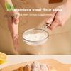 1/3Pcs Fine Mesh Flour Sieve 304 Stainless Steel Colander Juice Soybean Milk Filter Plastic Handle Oil Strainer Spoon Utensils