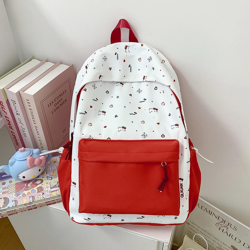 Schoolbag for girls, Korean style for middle and high school, lightweight and fresh backpack, large capacity cute girls' collegiate style backpack