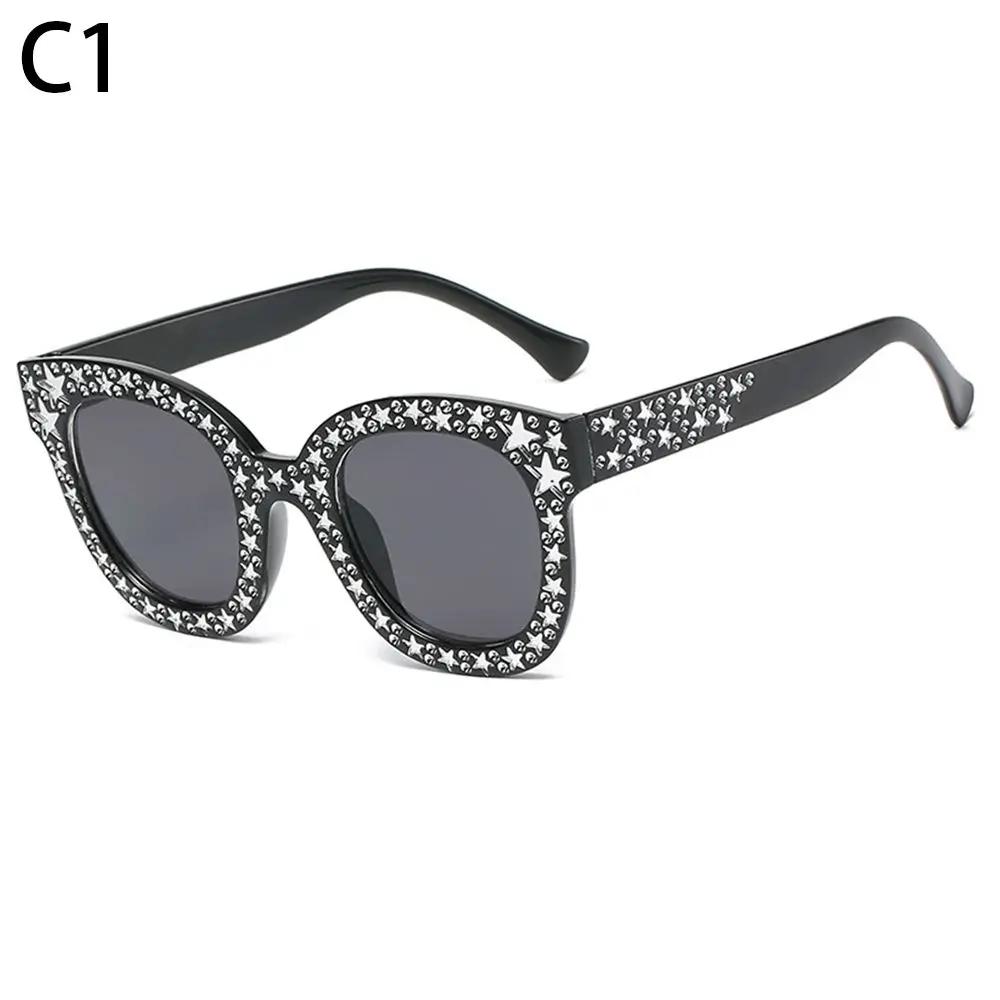 

Crystal Rhinestone Frame Sunglasses for Women Vintage Cat Eye Sun glasses Sparkling Star Sunglasses Fashion Mirror Shades