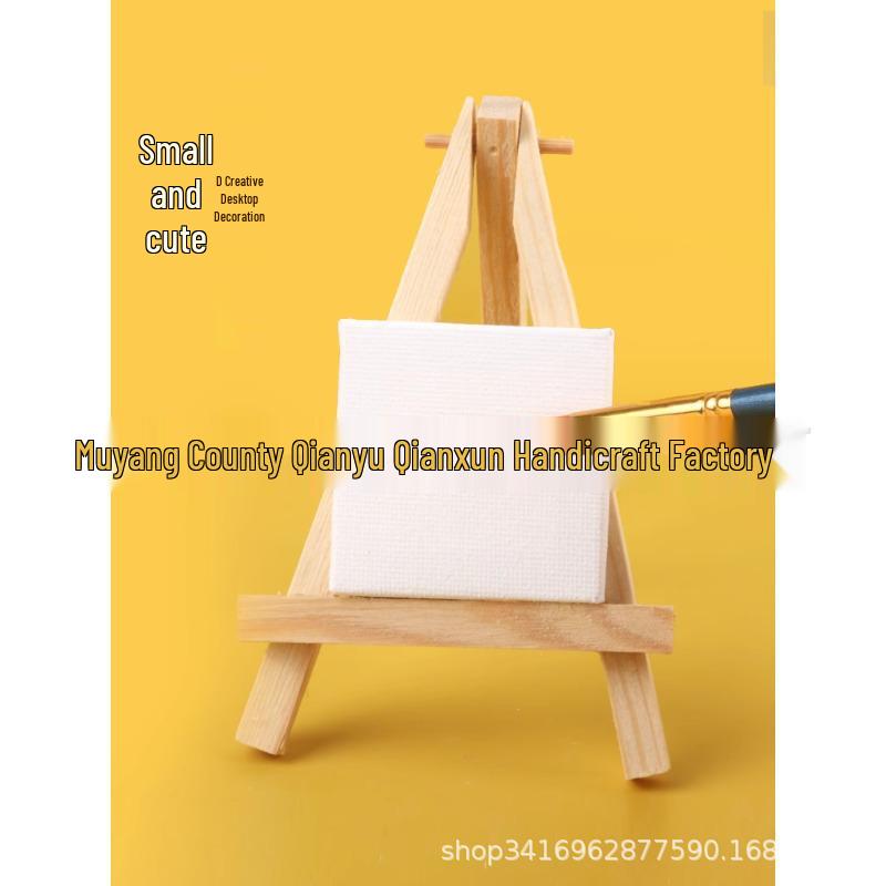 Mini Wooden Folding Easel for DIY Oil Painting and Display 8x15 Bamboo Triangle