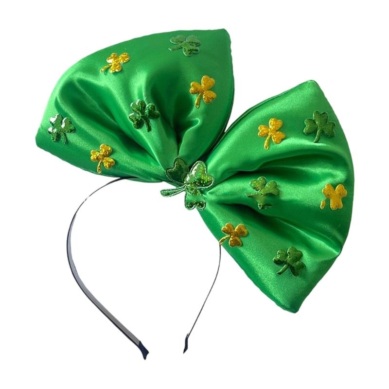 

Wide Comfortable Hair Piece With Bright Decoration Glittering Clovers Hairband Perfect For Seasonal Gatherings