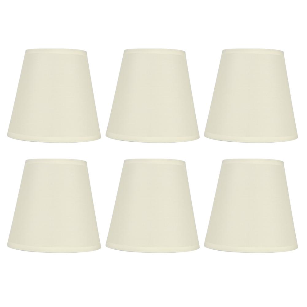 6PCS CreamColoured Fabric Cloth Lamp Shade Replacement for E14 Wall Lamp Chandelier Home Decoration