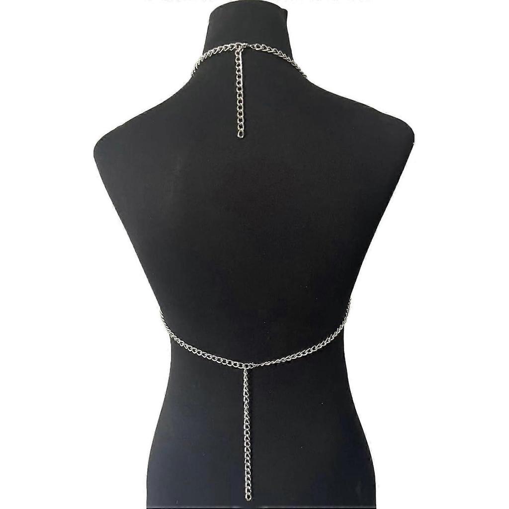 Punk Link Chain Bra Jewelry Bikini Metal Tassel Chest Body Chain Summer Beach