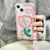 Bracelet Smiley Cartoon Flower Ins Cute Smile Lovely Mirror Phone Case For Iphone 11 12 Promax 13 14 Pro Max Back Cover Capa