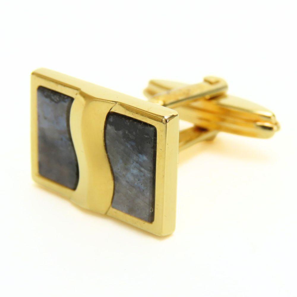 Used LANVIN Cuffs Metal Gold Gray Plating