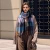 Contrast Plaid Tassel Scarf Shawl Warm Thickened Scarf Korean Style Women's Trend