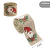New 2m Christmas Ribbon Xmas Gift DIY Fabric Swirl Ribbon Christmas Tree Ribbon Lmitation Linen Burlap Ribbon