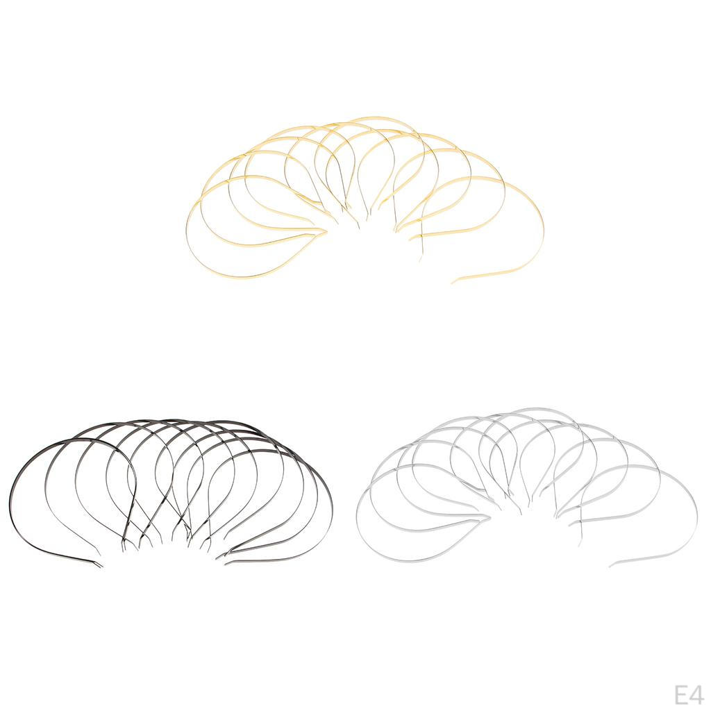 10x Plain Metal Headband Hair Band Frame Hoop Accessories DIY Craft White