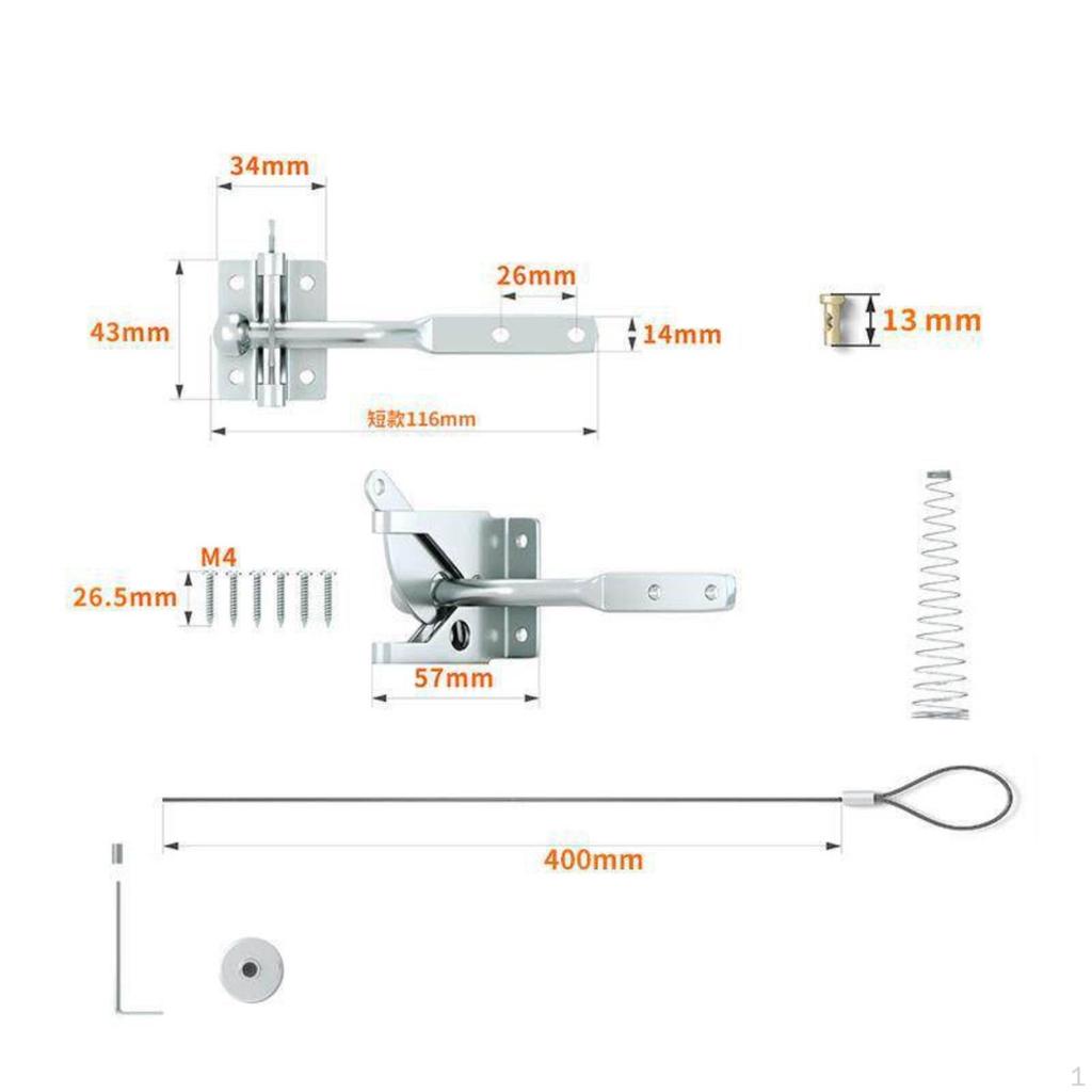 Self Locking Gate Latch Weather Resistant Automatic Padlock Compatible Fence Door Lock