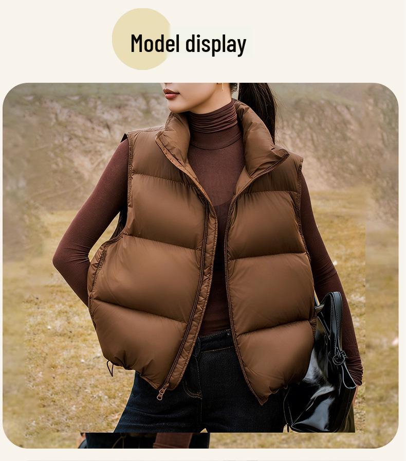 Women's Stand Collar Puff Down Vest - New Style Winter Sleeveless Gilet