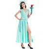 Cosplay Women Knitted Statue Of Liberty Outfit For Halloween Stage Performance