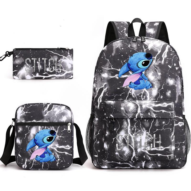 Printed Schoolbag Three-Piece Set, Primary And Secondary School Schoolbag, Backpack, Shoulder Bag, Pencil Bag.