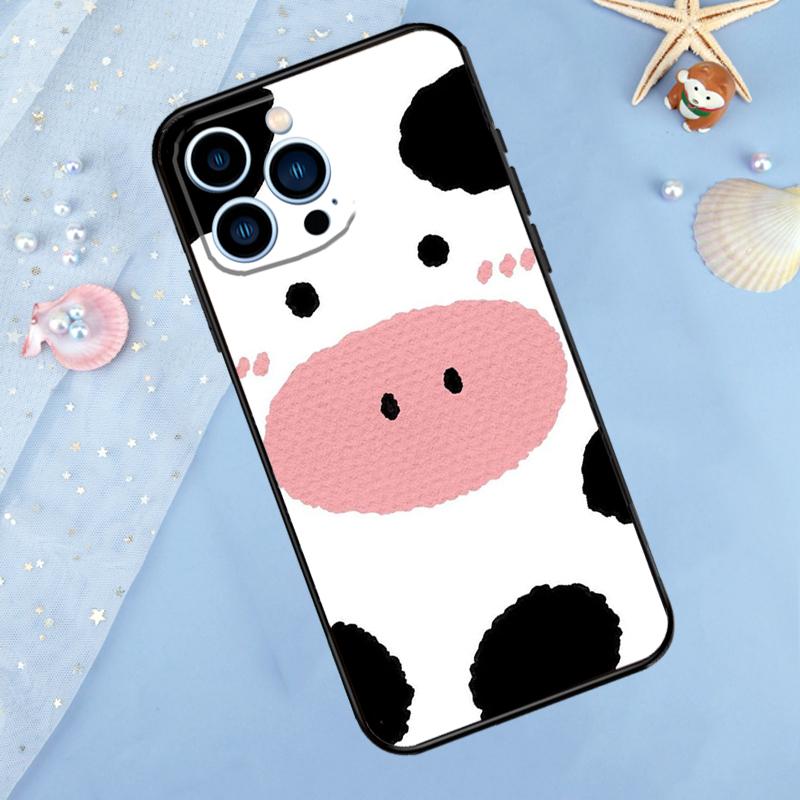 Cut Cow Case For iPhone 11 12 13 14 15 16 Pro Max Mini X XR XS Max 7 8 Plus Soft Back Cover