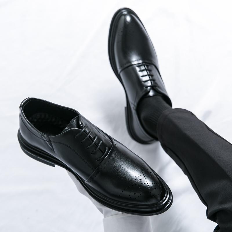

Модные мужские туфли смешанных цветов, ретро мужские кожаные туфли, деловая мужская обувь в стиле барокко, повседневная мужская обувь Оксфорд 46 чёрный