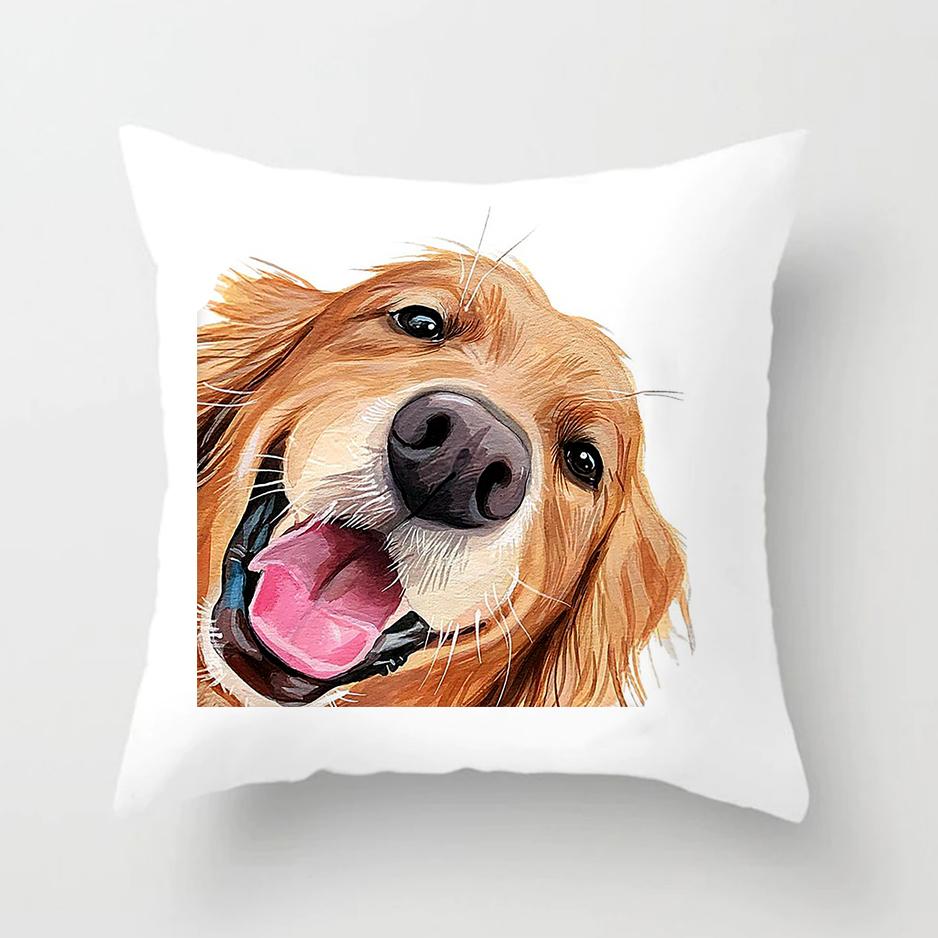 Cartoon Dog Printed Cushion Cover 45*45cm Pillowcase Sofa Kids Room Cushions Funda Cojin Polyester Home Decor Pillow Covers Case