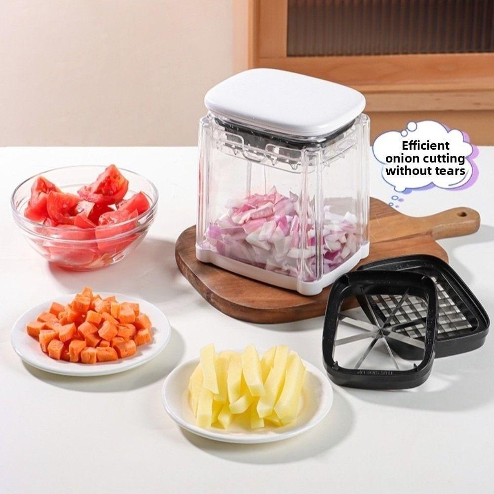 with 2 Blades Vegetable Dicer Manual Fruit Slicer Food Chopper French Fries Cutter  Cooking