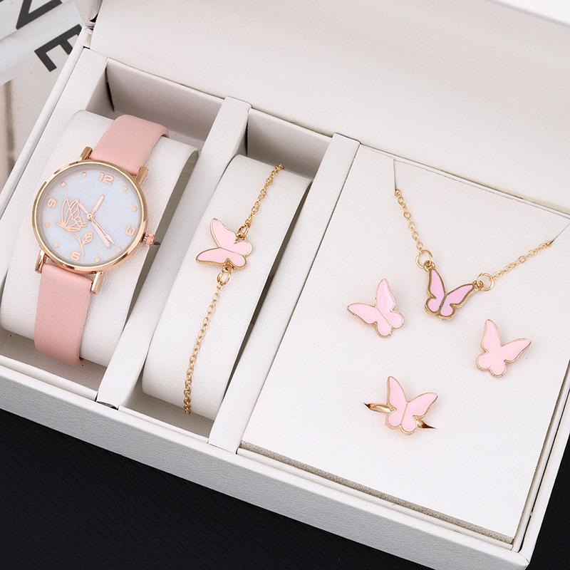 Fashion Women S Watch Girls Simple Watch Casual Belt Ladies Watch Bracelet Necklace Group