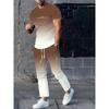New Summer Men's Sports Suit Men's Round Neck Splicing Printed Short-sleeved T-shirt Loose Pants Two-piece Set Streetwear