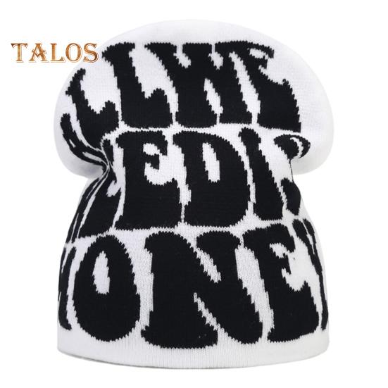 

Унисекс шапка в стиле хип-хоп с жаккардовым узором и буквами, толстая теплая зимняя шапка, ветрозащитная эластичная уличная одежда, головной убор для походов, путешествий, шопинга белый