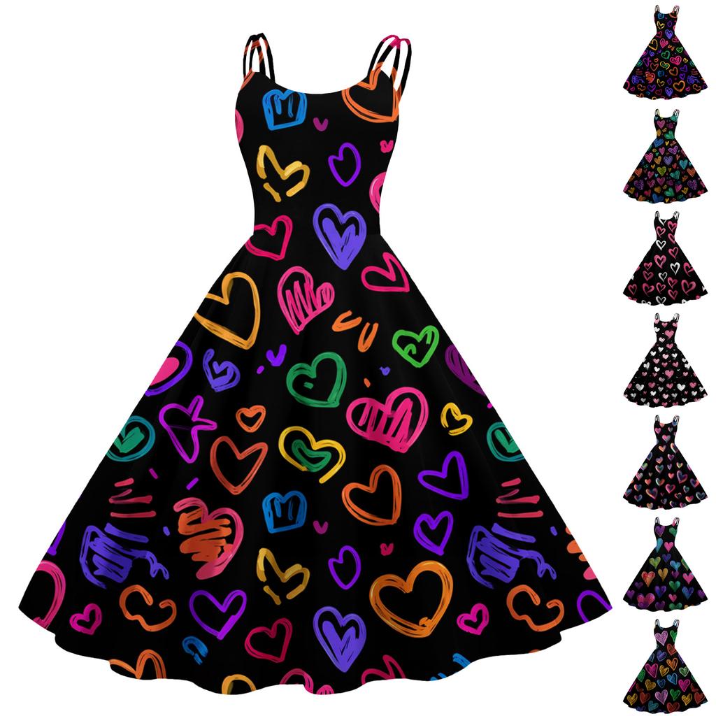 Women's Print Sexy Off-The-Shoulder Punk Vintage Dress