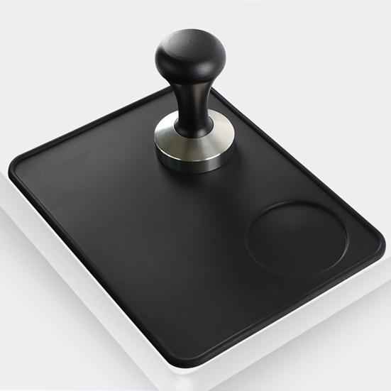 Black Silicone Pad Soft Wear-resistant Anti-slip Corner Pad Thickened Ground Coffee Silica Gel Tamper Mat
