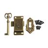 Vintage/ Door Lock Kit For Furniture Including Drawers Cabinets Wardrobes And Cupboards With Key And Trim Sheet