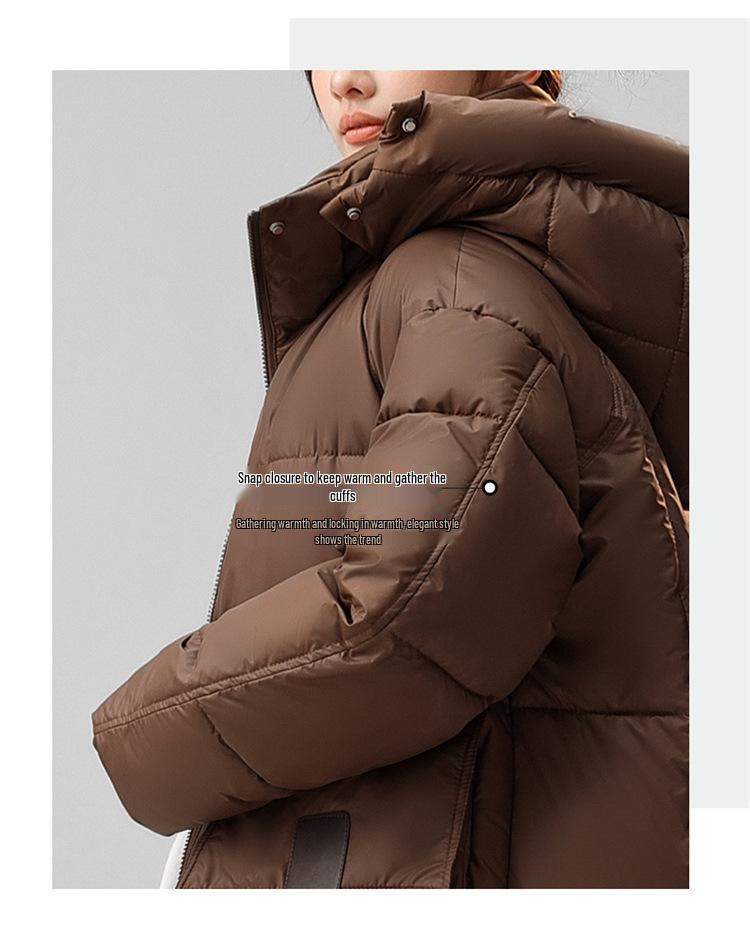 Women's Mid-Length Hooded Down Coat - Korean Style, Plus-Size, Thick Winter Outerwear