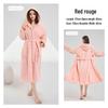 Women's Thickened A-Line Hooded Bathrobe: Pure Cotton, Absorbent & Quick-Drying, Perfect for Autumn/Winter Warmth After Bathing.