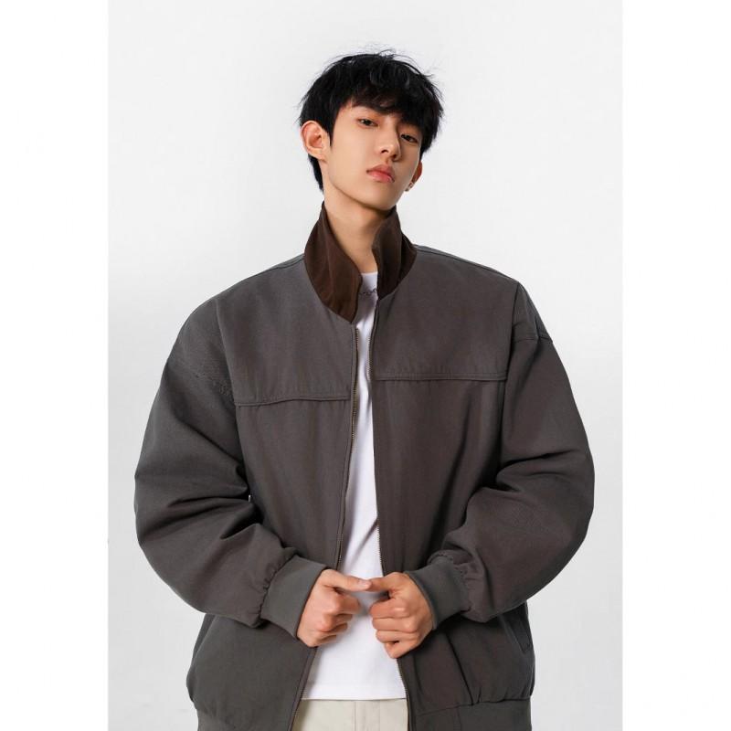 Mens Retro Detroit Harrington Jacket Streetwear Loose Fit Casual Coat