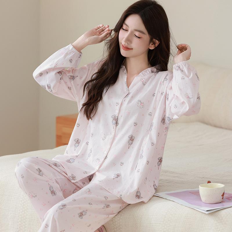 7A Anti-bacterial Pure Cotton Maternity Pajamas for Postpartum  Nursing Moms - Spring Collection XXL for 150-175 lbs