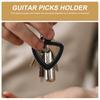 Frcolor Guitar Pick Necklace Guitar Pendant 2 Pieces Stainless Steel Celluloid Electric Guitar Bass Ukulele Guitarist Pick Storage Necklace Music