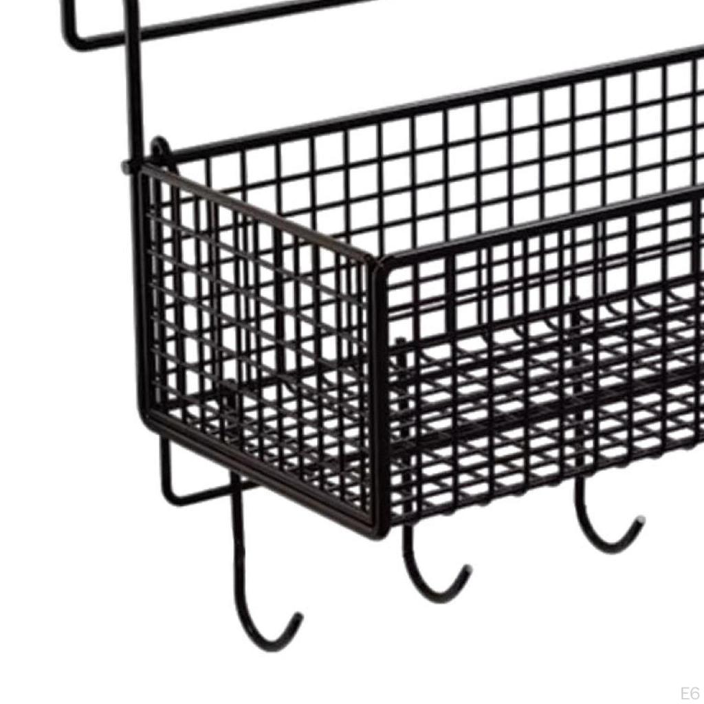Bedside Hanging Storage Basket Beside Shelf Iron Rack Organizer for Cubical Wall Dormitory Apartment