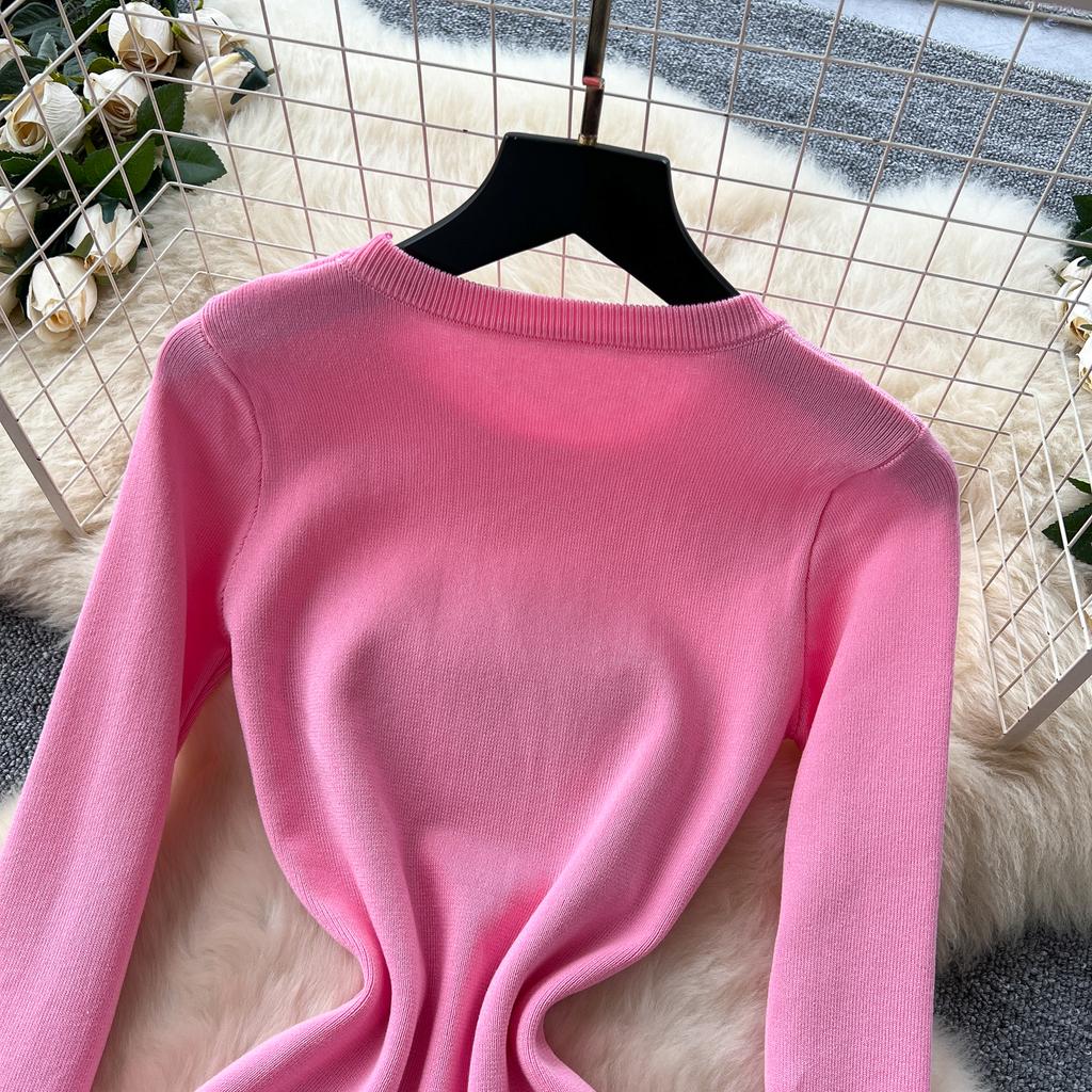 Split Slim Waist Dress for Women Autumn 2025 French Slim Fit and Slimming Elegant Knitted Bodycorn Dresses