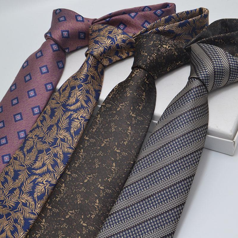 Men's 8cm Jacquard Polyester Tie - Business Formal and Casual High-Class Style