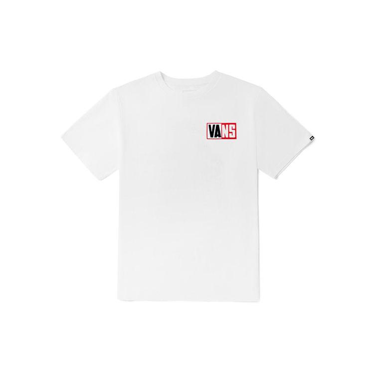 Vans T Shirts Men's White Crew Neck Moderate Straight Fit VN0A54KBWHT
