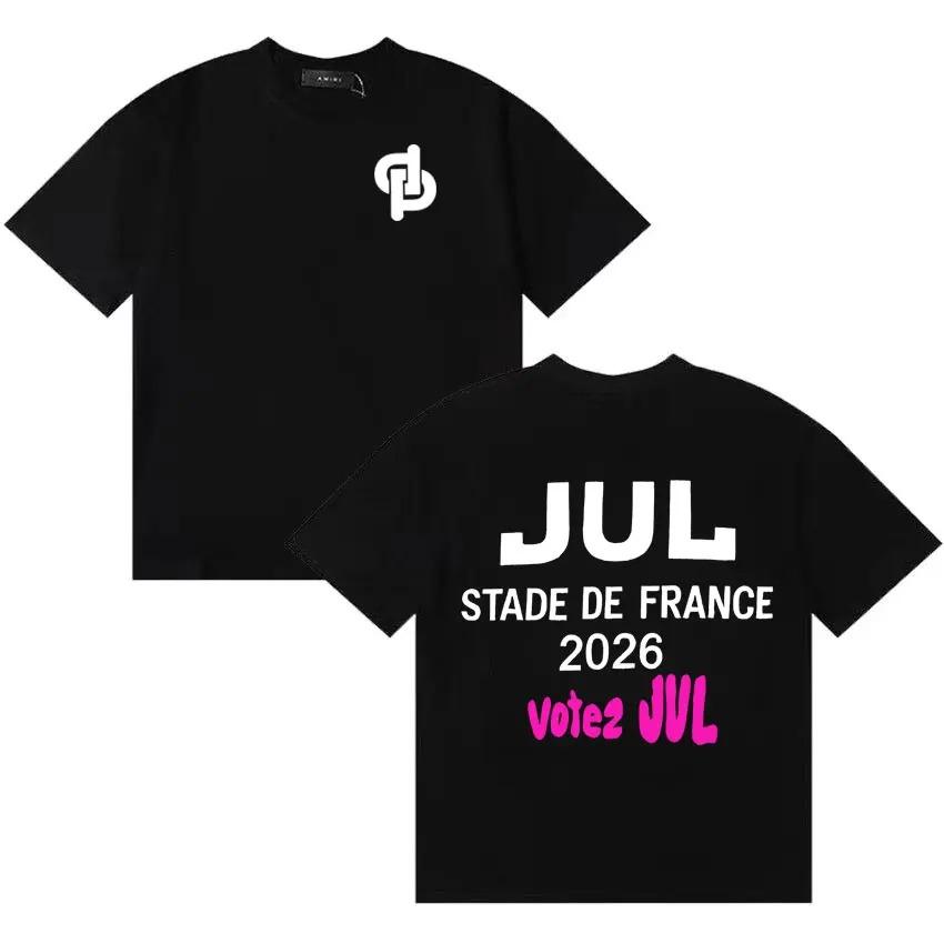 

Black Oversized French Rapper Jul Stade de France 2026 Votez Jul Double-Sided Tour Women And Men T-shirts 4XL