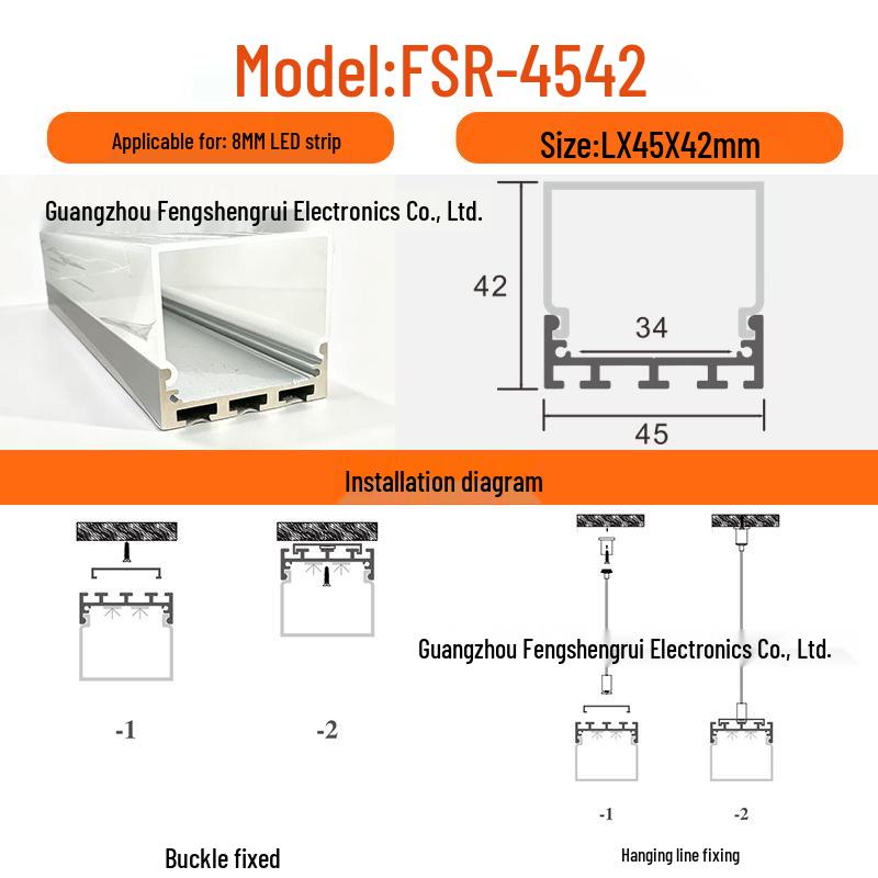 Three-Sided Waterproof Linear Light: Luminous Surface-Mounted/Suspended Thickened Aluminum Groove for Commercial Use