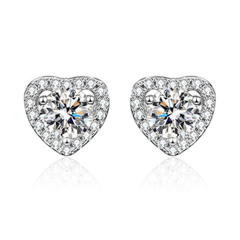Moissanite Six-Claw Zircon Earrings - S925 Sterling Silver for Women