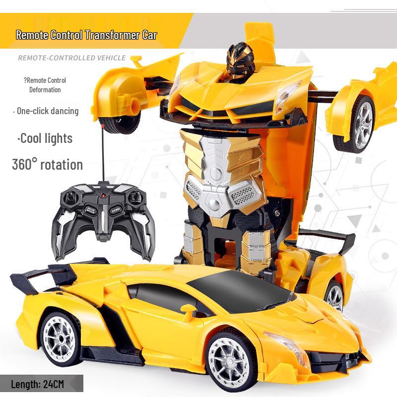 Remote Control King Kong Robot Car: One-Button Transforming Police Car, Rechargeable Electric Children s Toy Gift. 40MHz Remote (Battery Not Included)