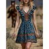 QICED Fashion Summer Spring V-Neck Sleeveless  Casual Dresses