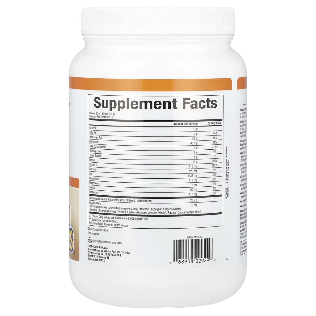Whey Factors, Grass-Fed Whey Protein, Unflavored, 340G (12Oz)
