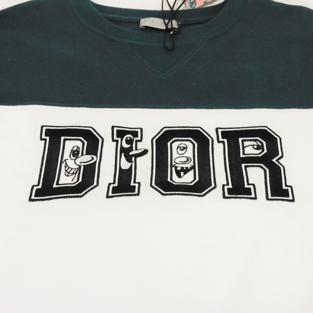 Used 10656 Logo Patch Crew Neck 193J646A0554 7829 S Green FS Stamp Unused Kenny Scharf White Men's from Japan AUTHENTIC