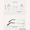 Chic Rimless Rectangle Fashion Glasses for Men & Women - Gradient Lens Metal Frame Perfect for Driving