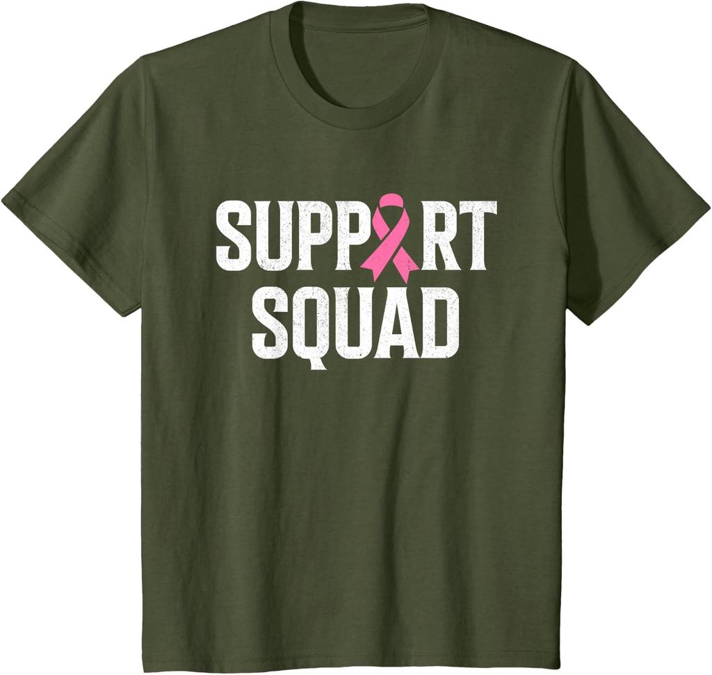 TXBreast Cancer Warrior Support Squad T-shirt Women's Breast Cancer Awareness T-Shirt