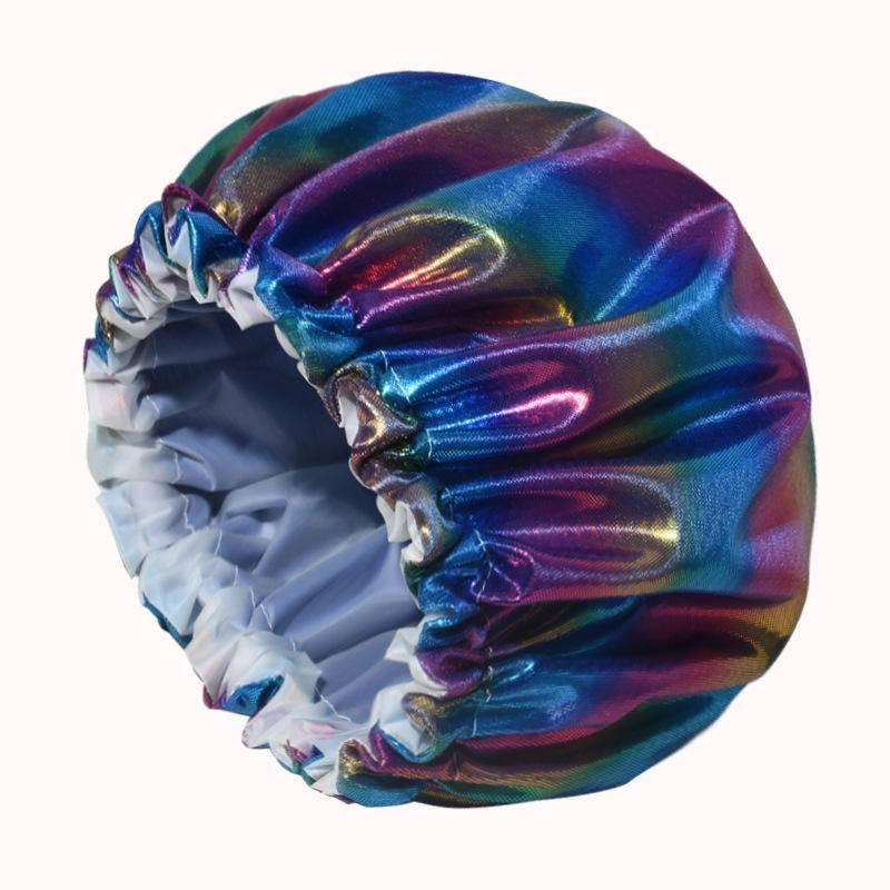 

Шапочка для душа большая регулируемая многоразовая водонепроницаемая двухслойная шапочка для ванны для дома путешествий женщин мужчин косы все волосы СПА салон