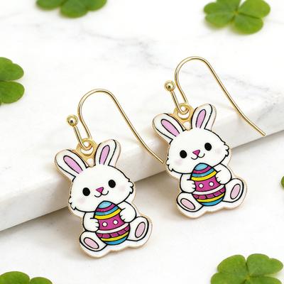 Accessories Cartoon Cute Easter Bunny Earrings Ear Hooks Simple Animal Earrings Women's Earrings