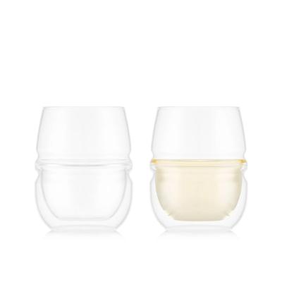 BODUM FYN Finn Double-Walled Aroma Glasses, 250ml, 2-Piece Set, Insulates Hot and Cold Drinks, Double-Walled, Heat-Resistant, Microwave, Oven,