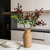 Artificial Berry Stems Faux Green Olive Branches with Leaves Fake Greenery Picks with Fruits for Home Vase Floral Arrangement